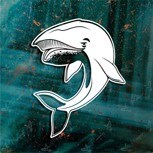 Blauwal Version 1 - Sticker, Whale, Sea, Aufkleber, Scheibenaufkleber, Tierschutz